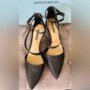 Antonio Melani Pointy High Heels in sparkly black Size 9M